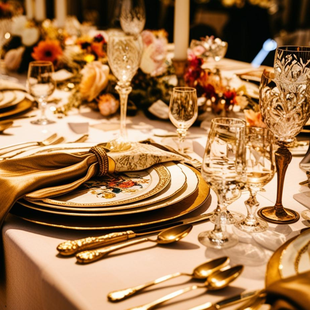 Elegant Wedding Event Table with Place Setting